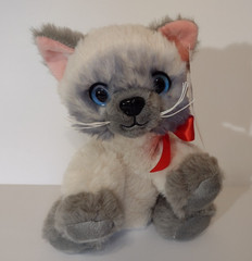 Plush Siamese Kitten Cat Valentine Day Red Satin Bow Soft Stuffed Toy 7″ 2025 #2