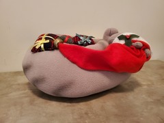 Stuffed Christmas Kitty Cat – Gray With Santa Hat – Super Cute and Cuddly