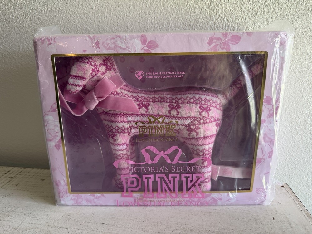 VICTORIA’S SECRET PINK X LOVE SHACK FANCY DOG *BRAND NEW* BEAUX ICONS VELVET BOW