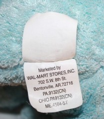 Walmart Valentines Teddy Bear 8″ Blue Chenille Plush Heart Bow Stuffed Soft Toy