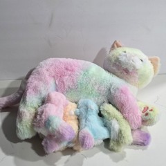 Snug A Babies Stuffed Animals – Mommy Unicorn Cat & 4 Kittens Plush DEAD BATTERY