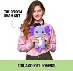 1.5 lbs Cute Purple Axolotl Heating Pad – Natural Warmth for Kids & Adults