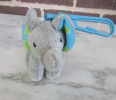 Little Brownie Bakers Elephant Zipper Coin Purse with Clip-5″ Long Gray /-Blue