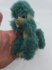 1967 Japan Stuffed Jointed Poodle And Bear Plush Teal 6″ H/M