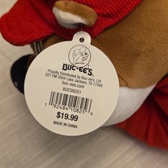 Buc-ee’s Mascot Beaver Plush Stuffed Animal w/ Red Shirt & Cap Brown/Red NWT