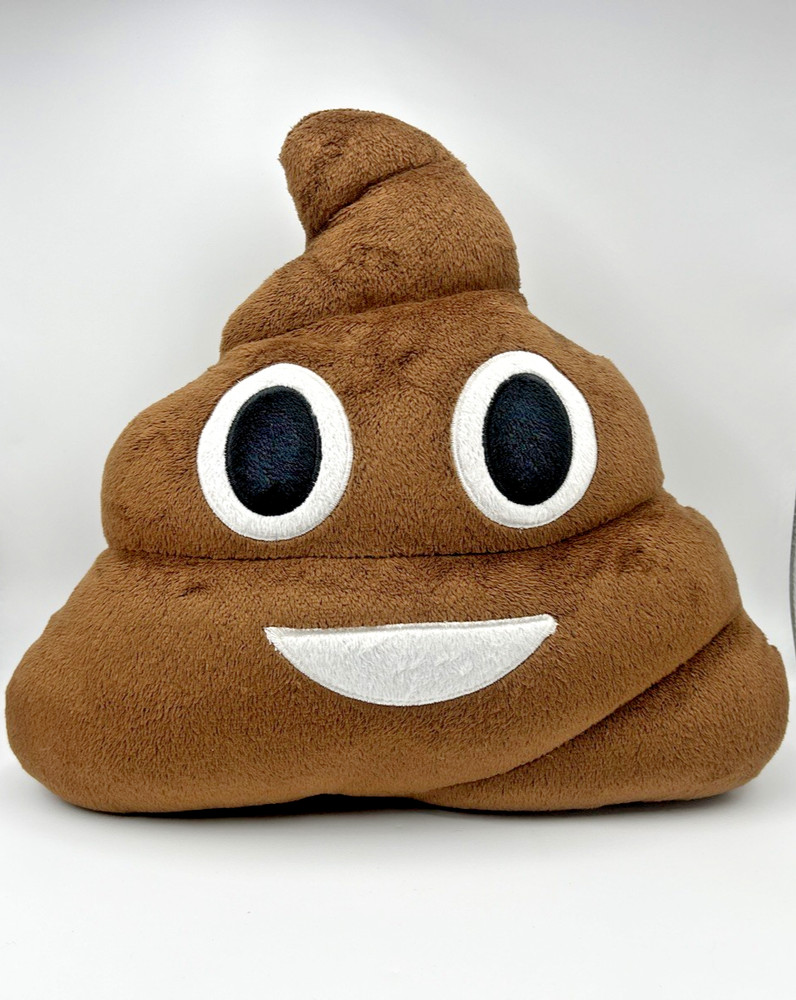 Poop Emoji Plush 12 Inch Stuffed Pillow Toy Funny Smiley Brown Plush