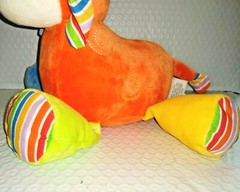 First Impressions LION Orange Blue Pink Yellow Velour Soft 11in Plush Swirls