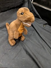 Steiff T-Rex Dinosaur Plush Stuffed Animal Brown Knopf Im Ohr Button Ear Tag
