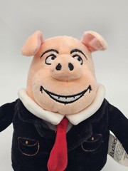 Budsies Custom Plush Pig in Black Suit Business Piggy Plushie Soft Toy 10″