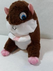 National Prize & Toys Hamster Plush Stuffed Animal 6’’ Brown White Pink