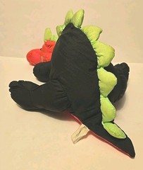 Stuffins Dinosaur Dragon Monster Plush Puffy Nylon Black & Neon Pink Parachute