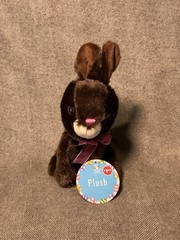 Dollar Tree Greenbrier Dark Brown Easter Bunny 6″ Plush Toy