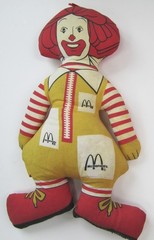 Vintage McDonalds RONALD MCDONALD Plush Doll 16″ Toy 1970s Used Good No Tags