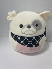 Kellytoy Elanor The Pirate Dog Squishmallow 8″ Bulldog Skull Bandana NWT