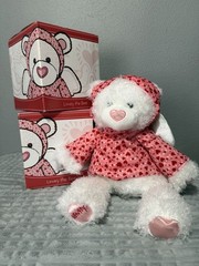 Scentsy Lovey the Bear Stuffed Animal Plush Toy, Small, White Pink, Valentine’s…