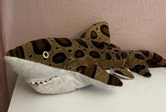 Adventure Planet Leopard SHARK Plush Stuffed Animal Toy EUC Brown 23 Inch
