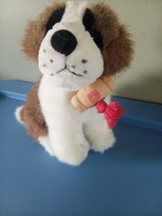 Original Anna Club plush 7″ Saint Bernard Dog Pup The Leather Tag Line