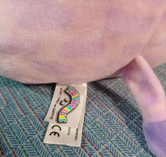 RARE Jazzy 8″ Purple Giraffe Valentine’s Blue/Red Hearts Squishmallow Plush VGC