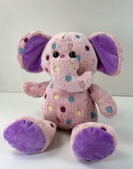 Hug Fun Polka Dot Elephant Plush Animal Pink Soft Stuffed Animal Plush