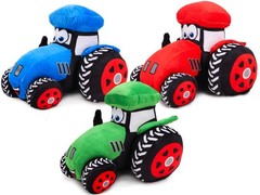 ® 21cm (8 Inch) Plush Farm Tractor – 1 At Random – Boys Bedroom Decoration