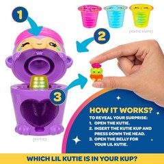 – 4” Purple Water Bottle Monkey Kutie with 3 Kups Featuring 1.5” Surprise Col…
