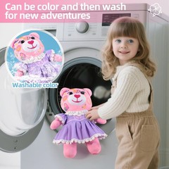 Coloring Plush Toy with 12 Washable Markers for Little Girls Doodle Dolls for…