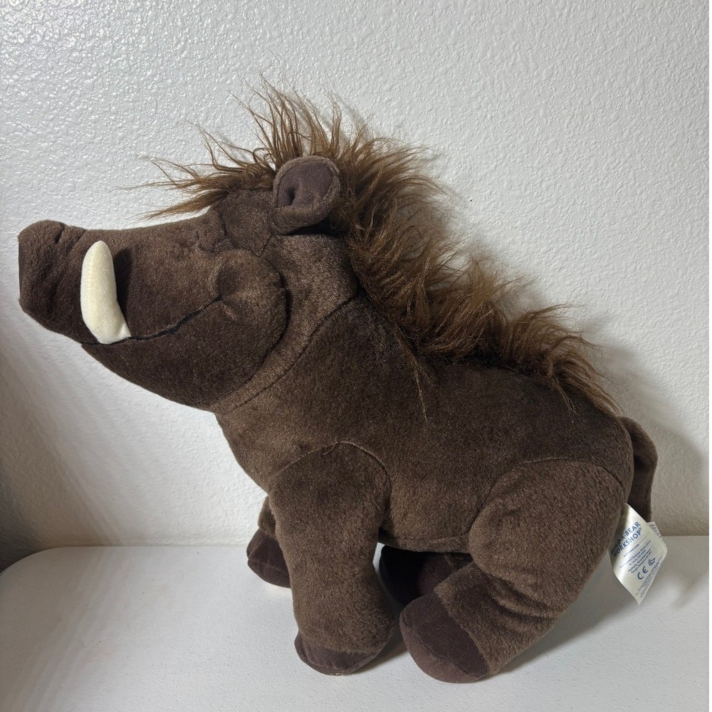 Build-A-Bear Disney Lion King Pumbaa Warthog Plush 2019 Brown Stuffed Animal 18″