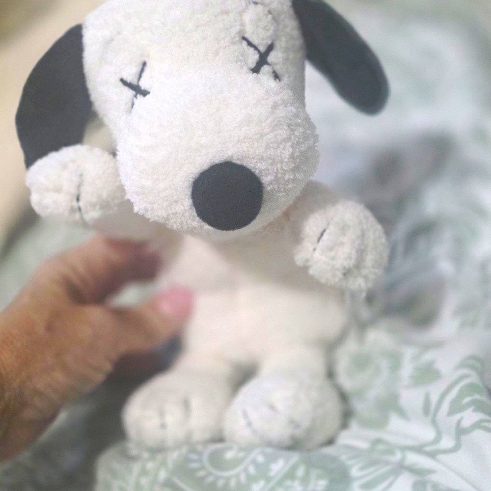 UNIQLO KAWS x Peanuts Snoopy Dog Plush, Small, White/Black/Red, 2019