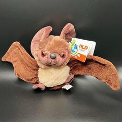 Brown Bat Orange Eyes Wild Republic Hug’Ems Plush Animal w/tags 11” Halloween