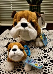 WEBKINZ BULLDOG HM126 + BULLDOG KINZ KLIP WE000400 New W/Code Attached Free Ship