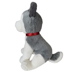 FAO Schwarz Husky Dog Plush Stuffed Animal Gray White Red Collar 10 inch 2022