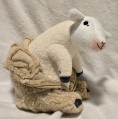 ​Authentic Felissimo Sheep Shearing Plush Toy with Fleece Coat & Clipper Zipper