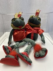 Amscan Royal King & Queen Plush Kiss Me Frogs Red Night Clothes Slippers 12″