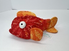 Floaties By Russ Baby Red Orange Tye Dye Fish 5″ Plush Stuffed Bath Toy