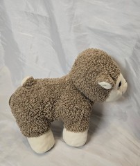 Fuzzy Plush Brown Cream Lamb 10″ Soft Lovey EUC Toddler Child Gift