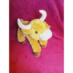 Aurora Highland Cow Plush Stuffed Animal Scottish Heifer Brown Gold 11 Inch