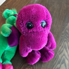 Barney and Baby Bop Plush Toy Set 1992 Lyons Group Vintage 13″ Stuffed Animals