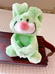 AMSCAN Smiling Bunny Rabbit Mint Green with Pink Nose, Ears, and Feet Sewn Hands