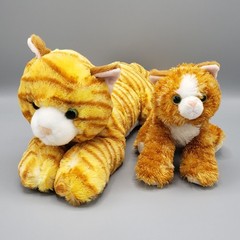 Lot of 2 Aurora Plush Orange Cat 12″ Ginger Flopsie 2024 and 8″ Molly Mini 2021
