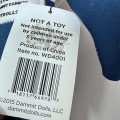 Win Dammit Doll Plush Stuffed Toy Blue Red White Stress Relief Gift 13″
