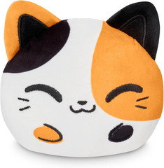 TeeTurtle Reversible Cat Plushie Cute Kawaii Calico Kitty Happy to Angry NWT