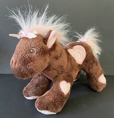 T.A.G. Pony Horse Plush Pink Heart Embroidered Peace Love Ponies 12″ Stuffed Toy