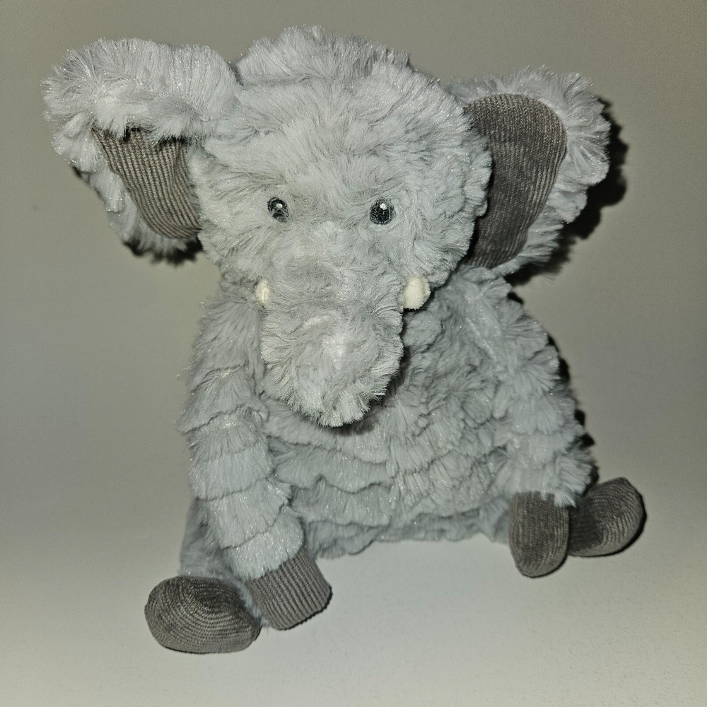 First Impressions Gray Elephant Plush Lovey 8″ Stuffed Animal Toy Ribbed Ears