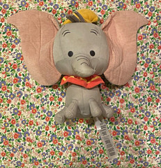 Disney Dumbo Plush Stuffed Elephant Gray Pink Ears w/ Tags Small 6-14 in