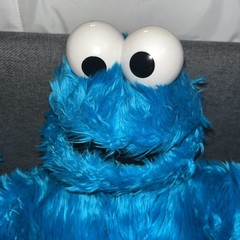 Vintage Build-A-Bear Workshop Cookie Monster Sesame Street Plush Medium Blue Toy