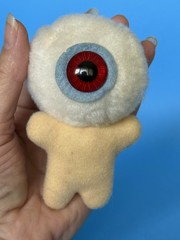 VTG Plush Toy CYCLOPS One Eyed Monster Alien 1970s 1980s 4” Cartoon Doll JAPAN?