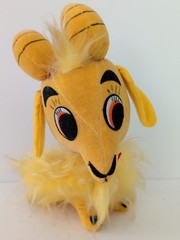 Vtg KAMAR 1968 Velveteen Plush Dream Pet Billy Mountain Goat w/ Big Eyes JAPAN