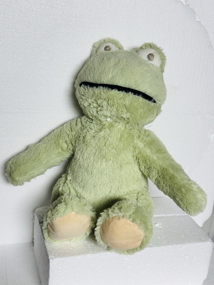 Silver One Plush Frog Light Green Sewn Eyes Stuffed Animal 11”