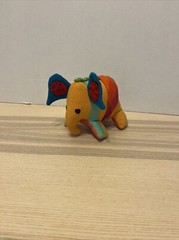 Barefoot Original Hand Dyed Woven Elephant Plush Stuffed Animal Sri Lanka 6”