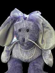 Ganz The Heritage Collection Soft Plush Purple Rabbit Bunny 14” Pearls Beanie